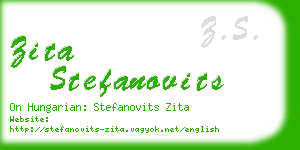 zita stefanovits business card